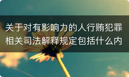 关于对有影响力的人行贿犯罪相关司法解释规定包括什么内容