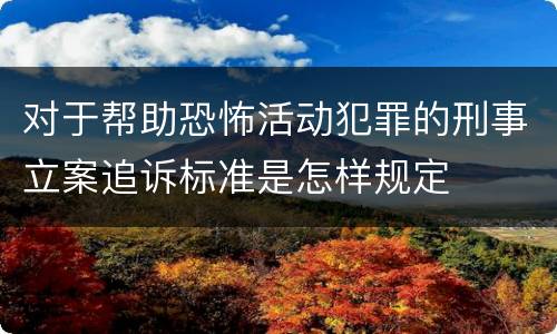 对于帮助恐怖活动犯罪的刑事立案追诉标准是怎样规定