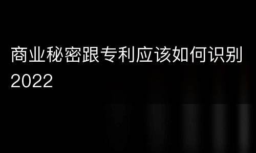 商业秘密跟专利应该如何识别2022