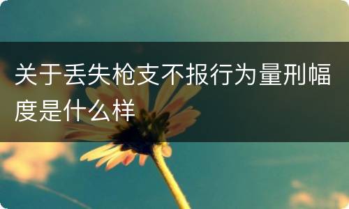 关于丢失枪支不报行为量刑幅度是什么样