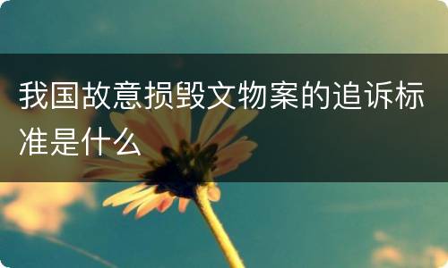 我国故意损毁文物案的追诉标准是什么