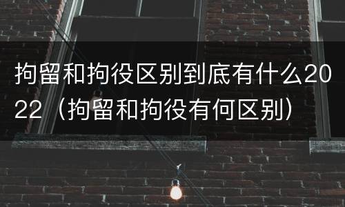 拘留和拘役区别到底有什么2022（拘留和拘役有何区别）