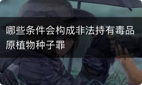 哪些条件会构成非法持有毒品原植物种子罪