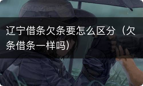 辽宁借条欠条要怎么区分（欠条借条一样吗）