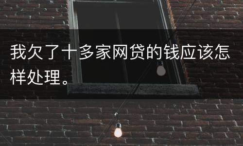 我欠了十多家网贷的钱应该怎样处理。