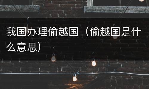 我国办理偷越国（偷越国是什么意思）