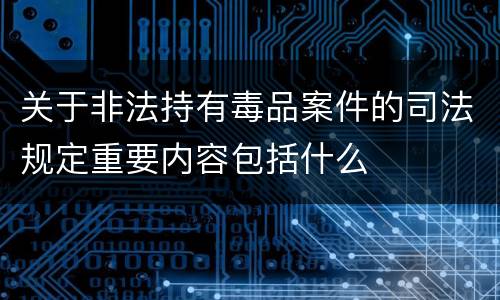 关于非法持有毒品案件的司法规定重要内容包括什么