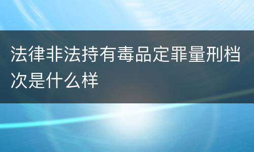 法律非法持有毒品定罪量刑档次是什么样