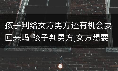 孩子判给女方男方还有机会要回来吗 孩子判男方,女方想要回来