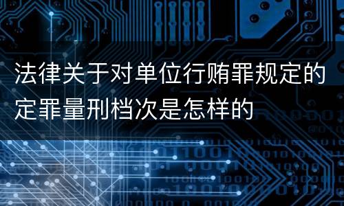 法律关于对单位行贿罪规定的定罪量刑档次是怎样的