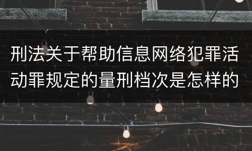 刑法关于帮助信息网络犯罪活动罪规定的量刑档次是怎样的