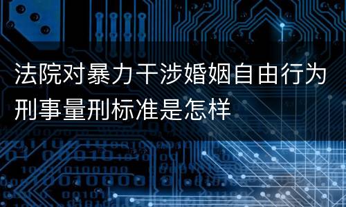 法院对暴力干涉婚姻自由行为刑事量刑标准是怎样