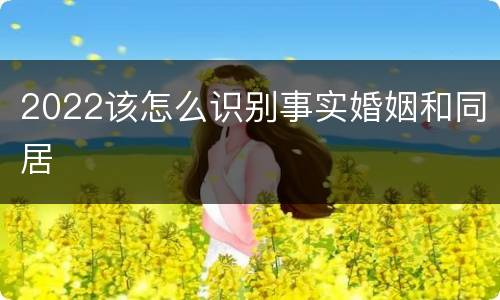 2022该怎么识别事实婚姻和同居