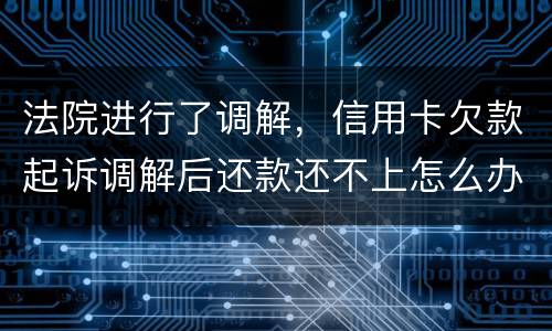 法院进行了调解，信用卡欠款起诉调解后还款还不上怎么办