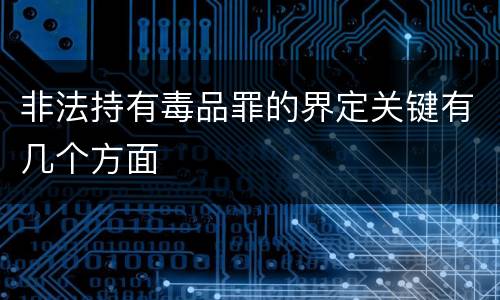 非法持有毒品罪的界定关键有几个方面