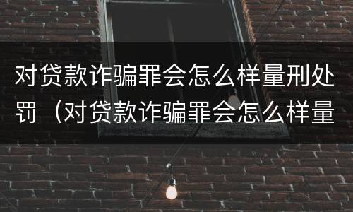 对贷款诈骗罪会怎么样量刑处罚（对贷款诈骗罪会怎么样量刑处罚多少）
