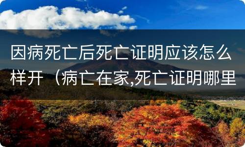 因病死亡后死亡证明应该怎么样开（病亡在家,死亡证明哪里去开）