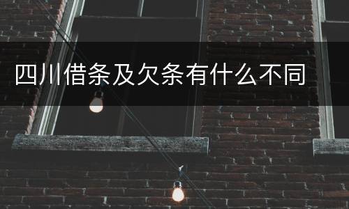 四川借条及欠条有什么不同