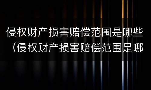 侵权财产损害赔偿范围是哪些（侵权财产损害赔偿范围是哪些法律规定）