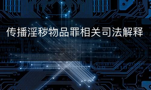 传播淫秽物品罪相关司法解释