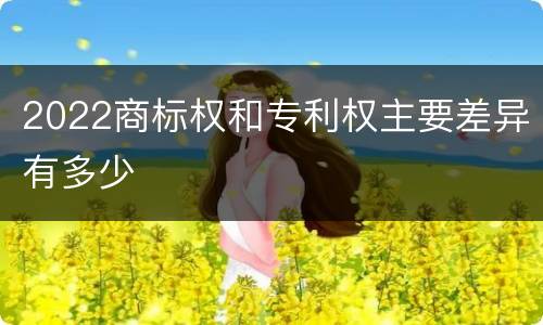 2022商标权和专利权主要差异有多少