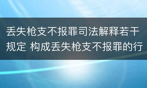 丢失枪支不报罪司法解释若干规定 构成丢失枪支不报罪的行为