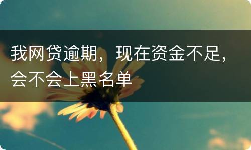我网贷逾期，现在资金不足，会不会上黑名单