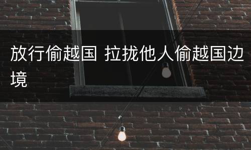 放行偷越国 拉拢他人偷越国边境