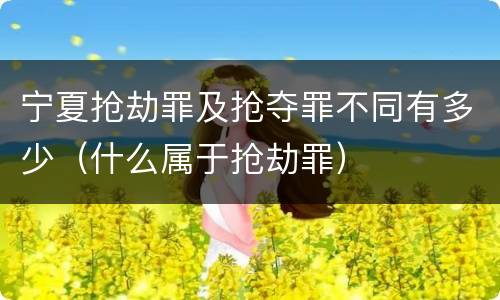 宁夏抢劫罪及抢夺罪不同有多少（什么属于抢劫罪）