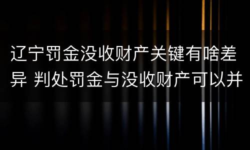 辽宁罚金没收财产关键有啥差异 判处罚金与没收财产可以并罚吗