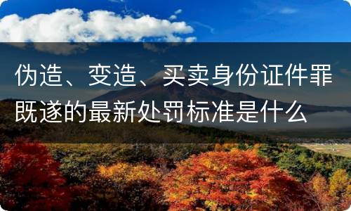 伪造、变造、买卖身份证件罪既遂的最新处罚标准是什么