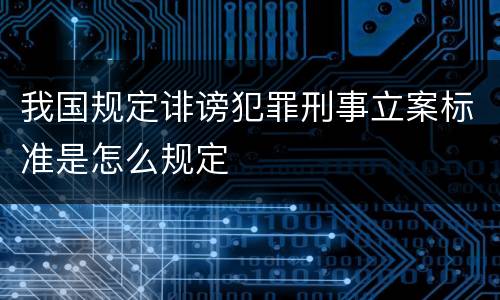 我国规定诽谤犯罪刑事立案标准是怎么规定