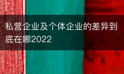 私营企业及个体企业的差异到底在哪2022