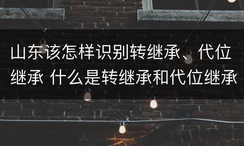 山东该怎样识别转继承、代位继承 什么是转继承和代位继承