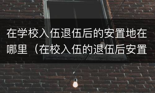 在学校入伍退伍后的安置地在哪里（在校入伍的退伍后安置地是哪）