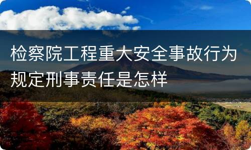 检察院工程重大安全事故行为规定刑事责任是怎样