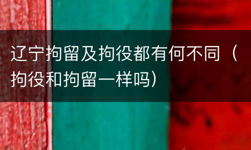 辽宁拘留及拘役都有何不同（拘役和拘留一样吗）