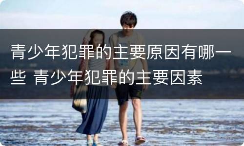青少年犯罪的主要原因有哪一些 青少年犯罪的主要因素