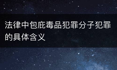 法律中包庇毒品犯罪分子犯罪的具体含义