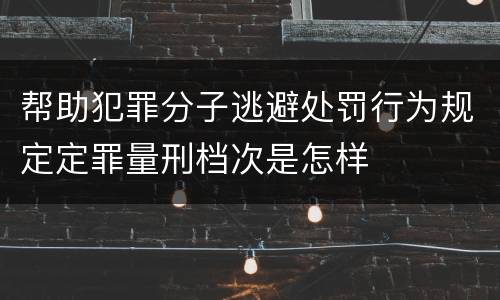 帮助犯罪分子逃避处罚行为规定定罪量刑档次是怎样