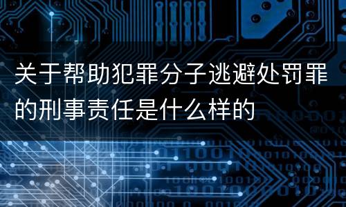 关于帮助犯罪分子逃避处罚罪的刑事责任是什么样的