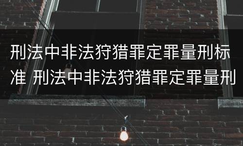 刑法中非法狩猎罪定罪量刑标准 刑法中非法狩猎罪定罪量刑标准是