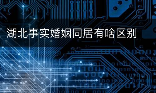 湖北事实婚姻同居有啥区别