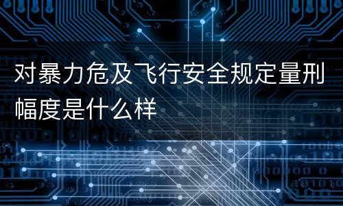 对暴力危及飞行安全规定量刑幅度是什么样