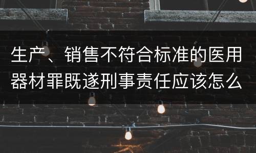 生产、销售不符合标准的医用器材罪既遂刑事责任应该怎么承担