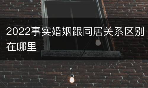 2022事实婚姻跟同居关系区别在哪里