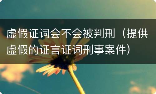 虚假证词会不会被判刑（提供虚假的证言证词刑事案件）