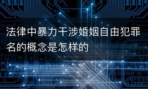法律中暴力干涉婚姻自由犯罪名的概念是怎样的
