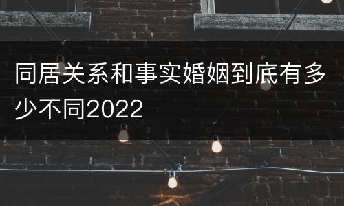 同居关系和事实婚姻到底有多少不同2022