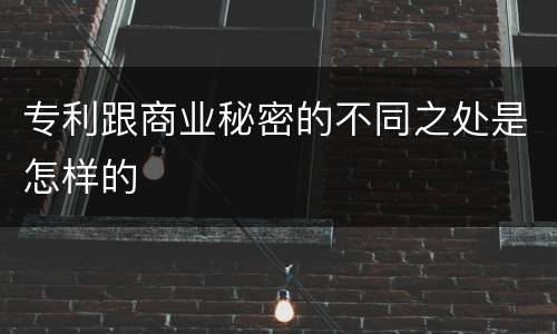 专利跟商业秘密的不同之处是怎样的